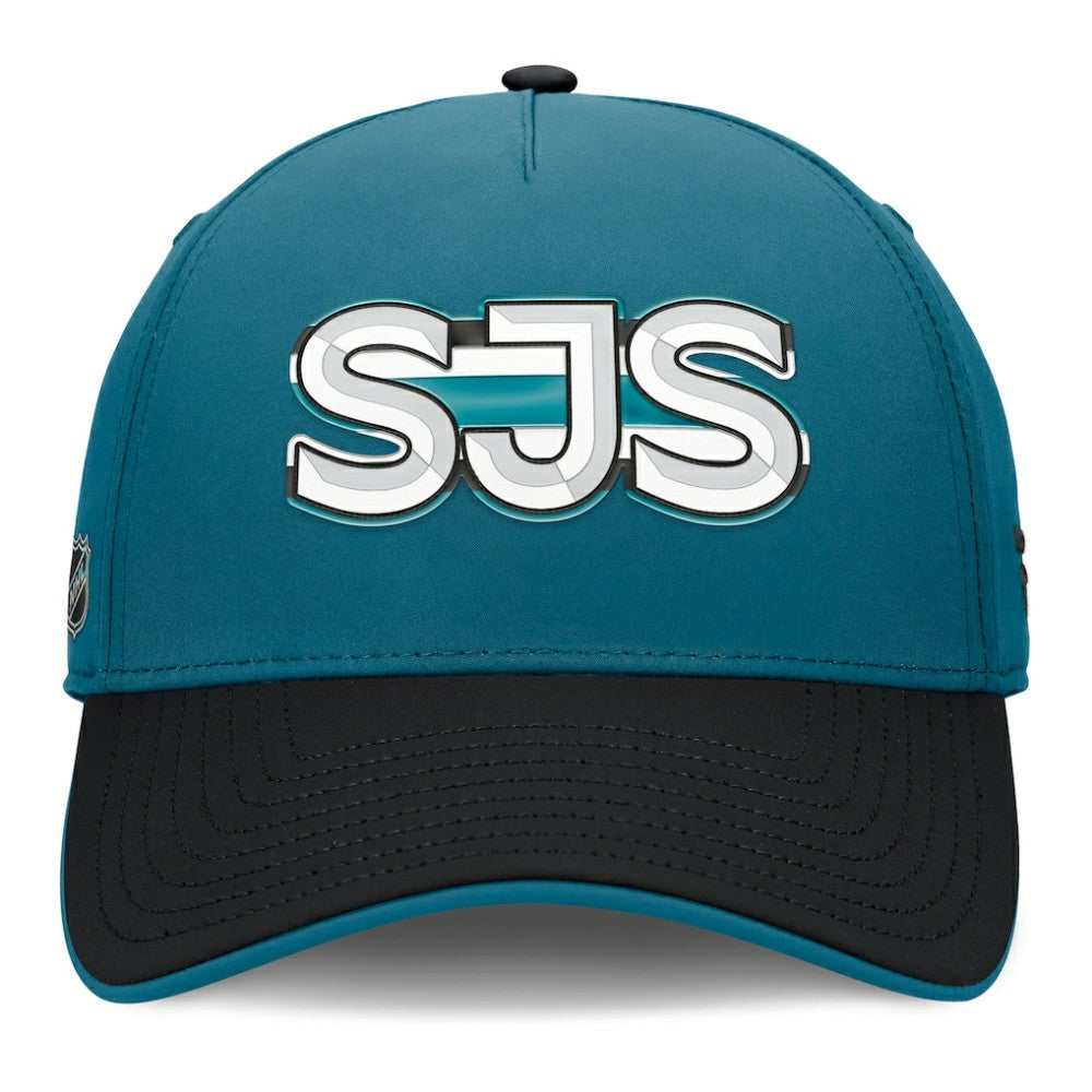 San Jose Sharks - Fanatics Authentic Pro Rink Team Code Flex Hat Teal/Black