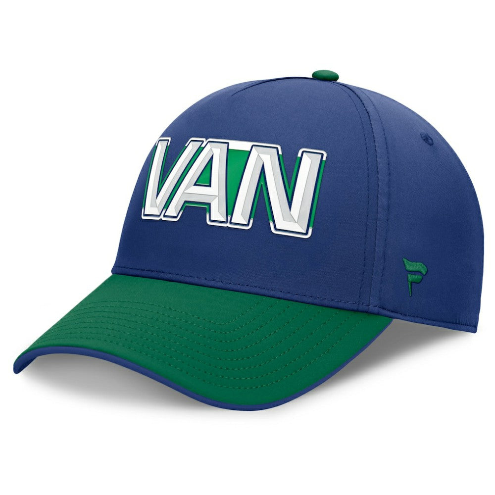 Vancouver Canucks - Fanatics Authentic Pro Rink Team Code Flex Hat Blue/Green