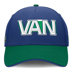 Vancouver Canucks - Fanatics Authentic Pro Rink Team Code Flex Hat Blue/Green