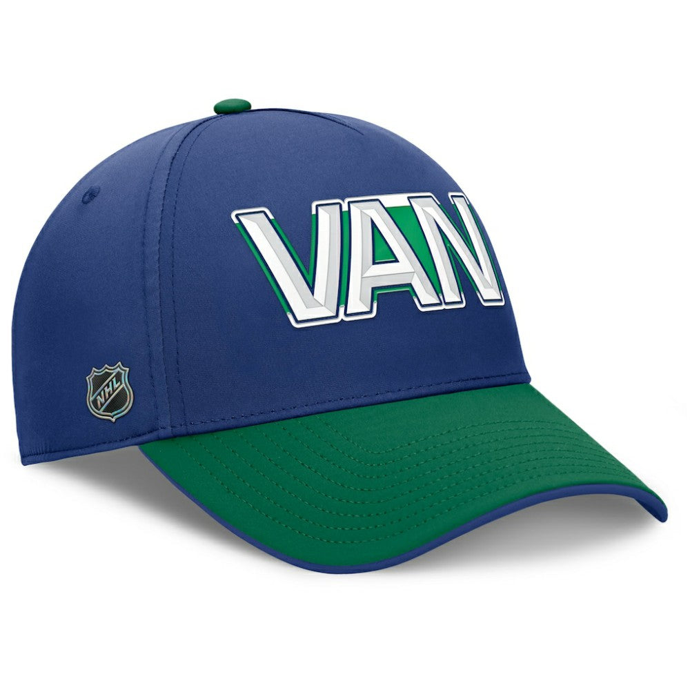 Vancouver Canucks - Fanatics Authentic Pro Rink Team Code Flex Hat Blue/Green