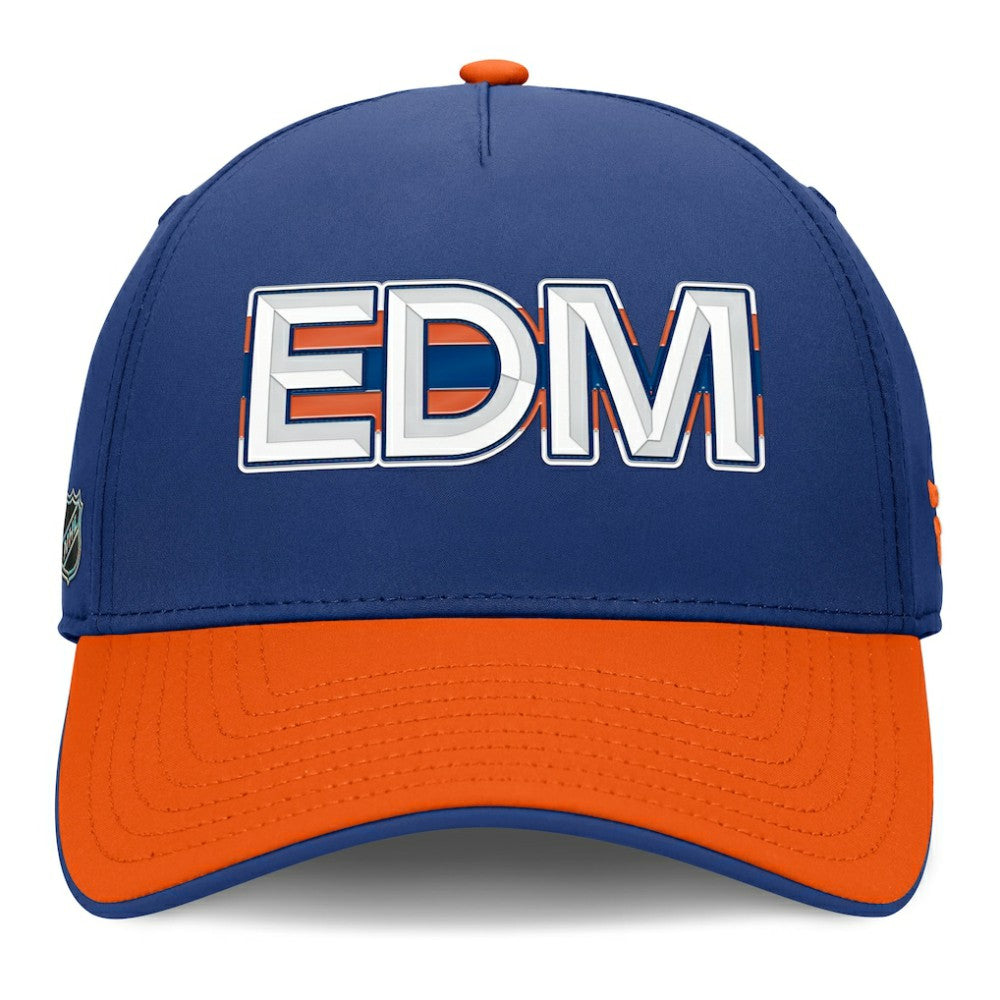 Edmonton Oilers - Fanatics Authentic Pro Rink Team Code Flex Hat Royal/Orange