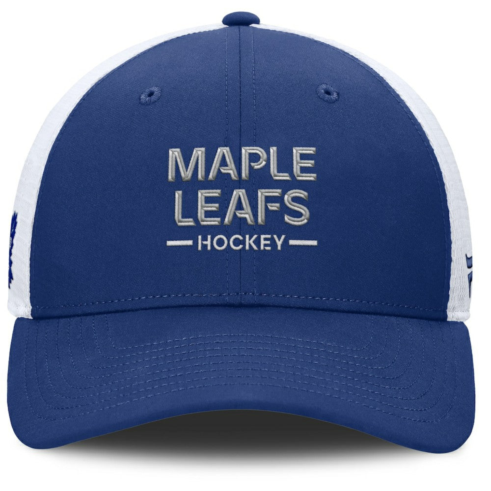 Toronto Maple Leafs - Fanatics Authentic Pro Rink Lockup Adjustable Trucker Hat Blue/White