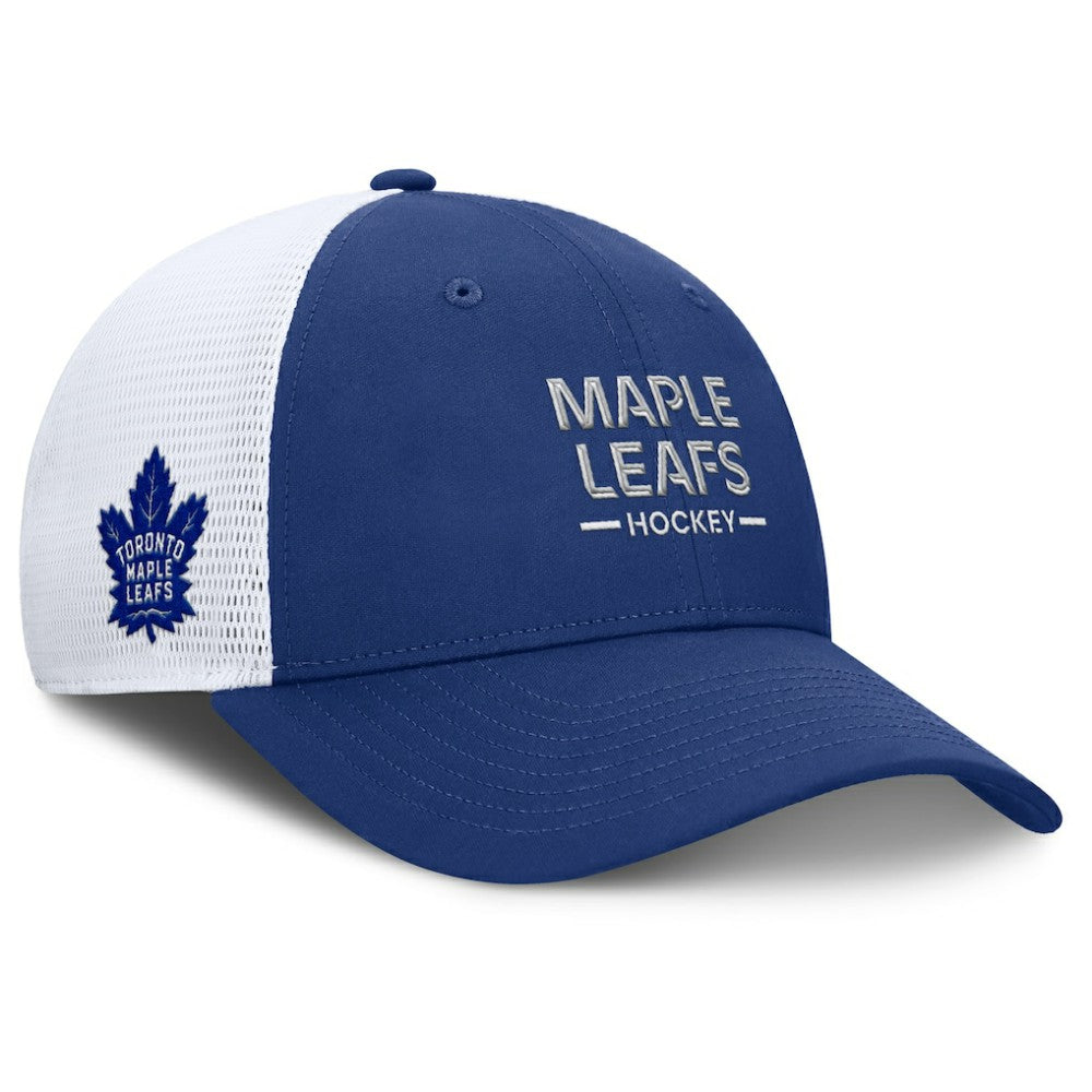 Toronto Maple Leafs - Fanatics Authentic Pro Rink Lockup Adjustable Trucker Hat Blue/White