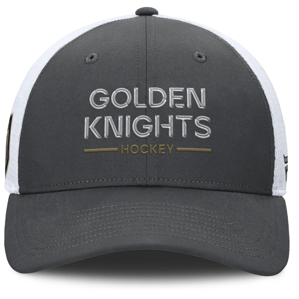 Vegas Golden Knights Fanatics Authentic Pro Rink Lockup Adjustable Trucker Hat Gray/White