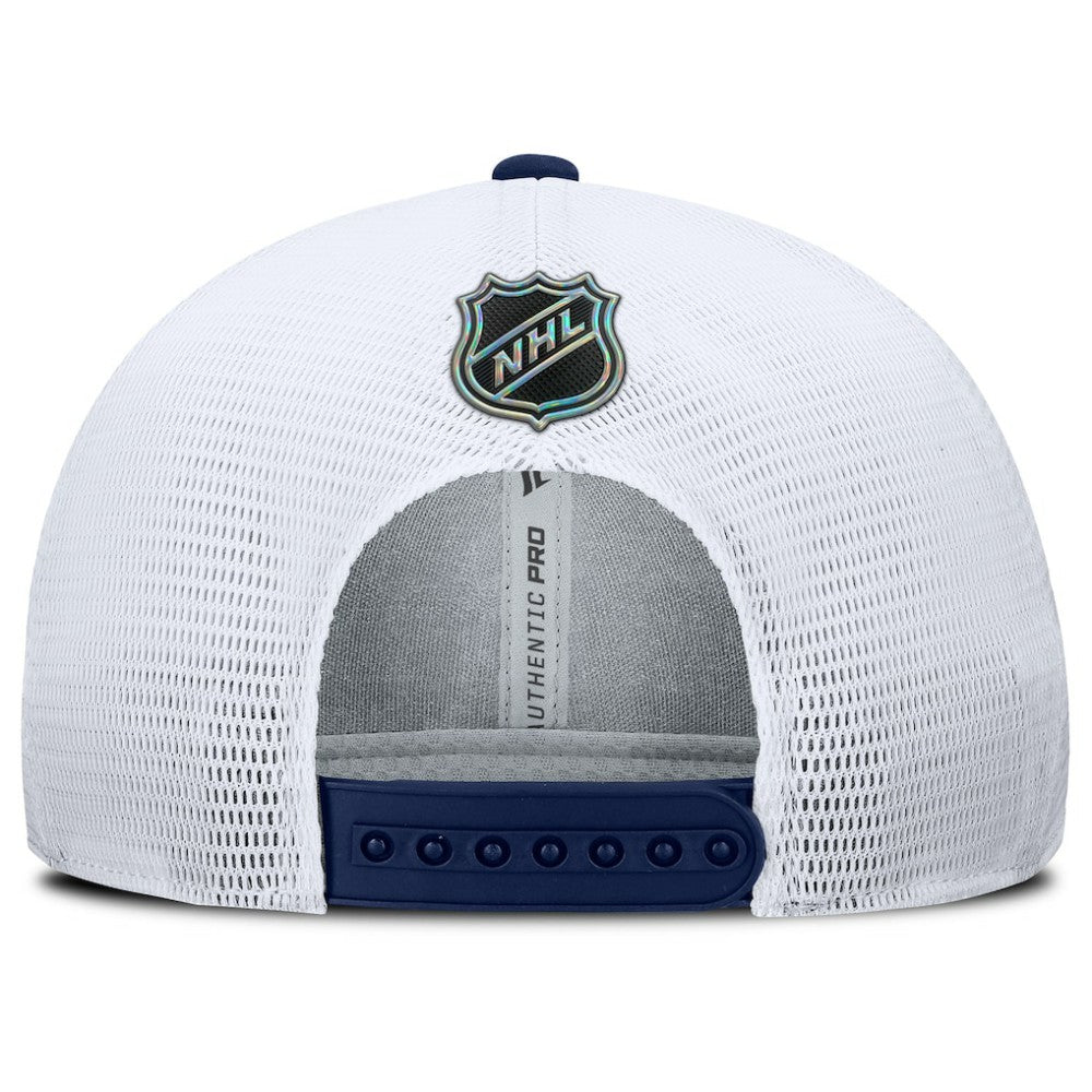 Washington Capitals Fanatics Authentic Pro Rink Lockup Adjustable Trucker Hat Navy/White