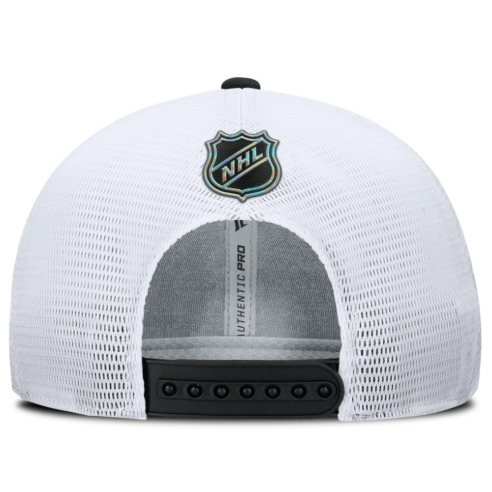 Utah Mammoth - Fanatics Authentic Pro Rink Lockup Adjustable Trucker Hat Black/White