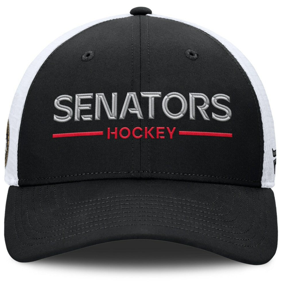Ottawa Senators - Fanatics Authentic Pro Rink Lockup Adjustable Trucker Hat Black/White