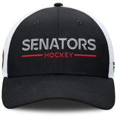 Ottawa Senators - Fanatics Authentic Pro Rink Lockup Adjustable Trucker Hat Black/White