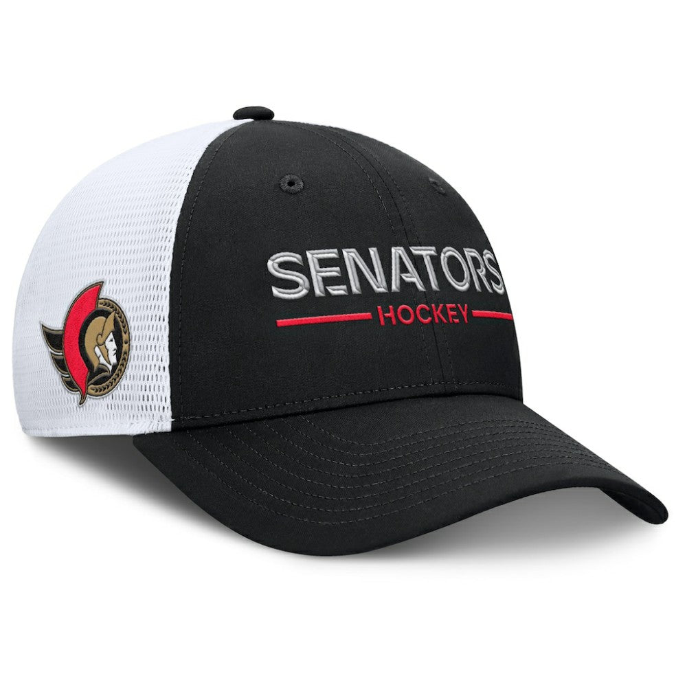 Ottawa Senators - Fanatics Authentic Pro Rink Lockup Adjustable Trucker Hat Black/White