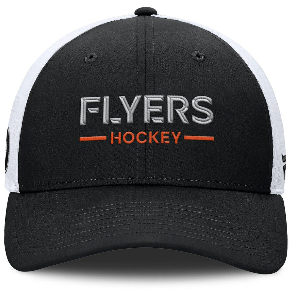 Philadelphia Flyers - Fanatics Authentic Pro Rink Lockup Adjustable Trucker Hat Black/White