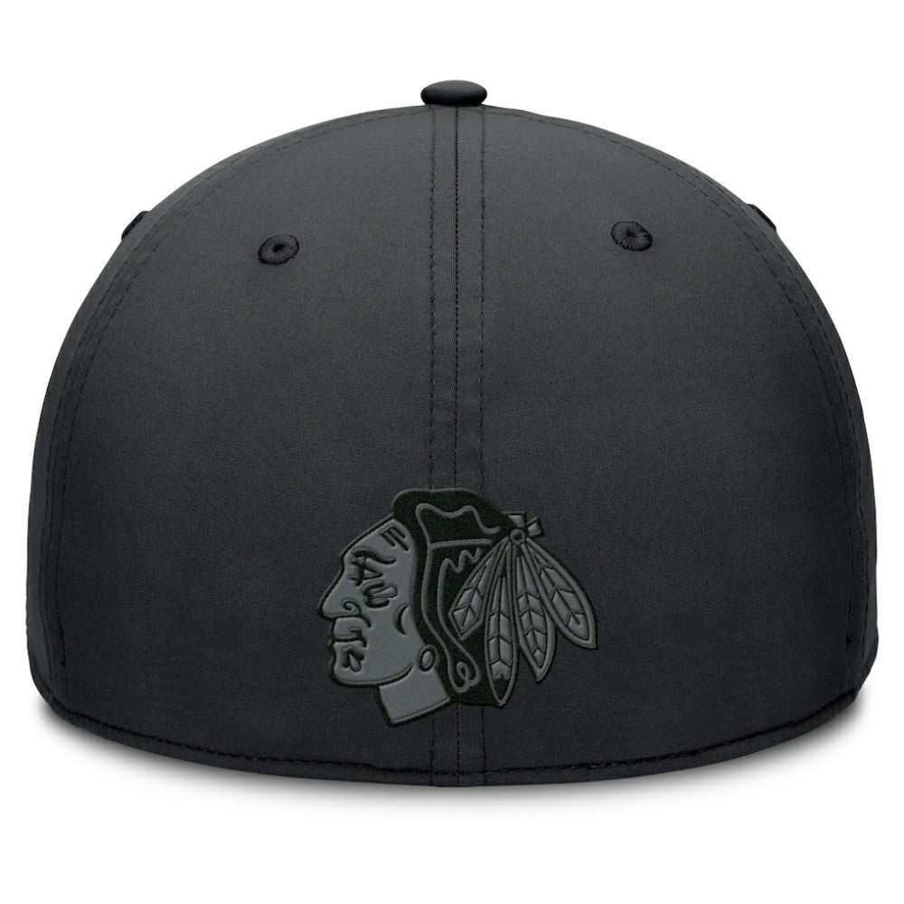 Chicago Blackhawks Fanatics Authentic Pro Road Team Code Flex Hat Black