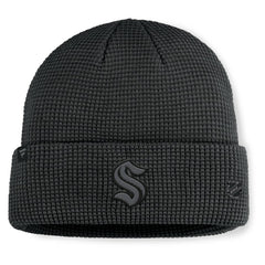 Seattle Kraken Fanatics Authentic Pro Road Cuffed Knit Hat Black