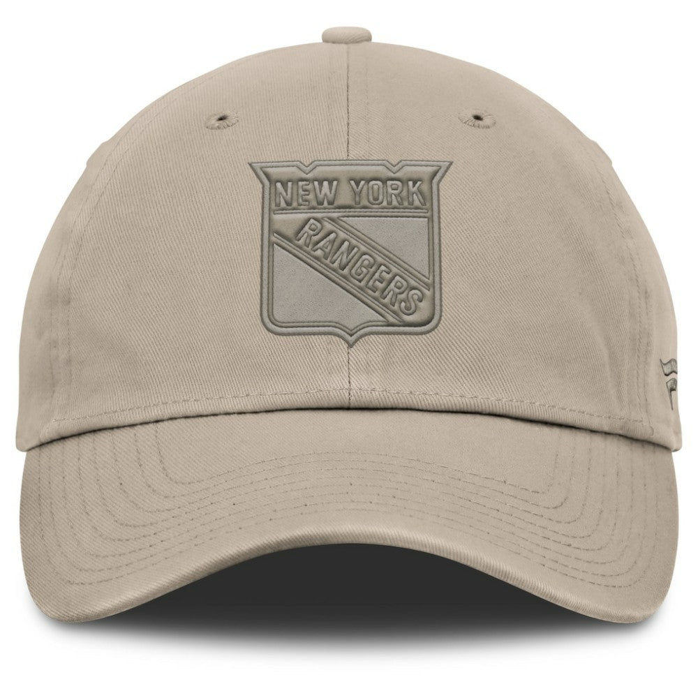 New York Rangers Fanatics Authentic Pro Road Adjustable Hat Tan