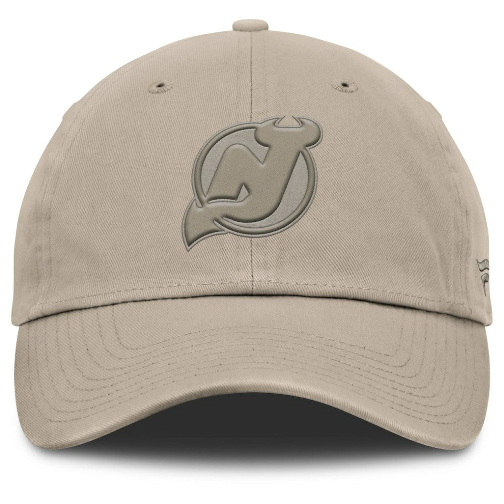 New Jersey Devils - Fanatics Authentic Pro Road Adjustable Hat Tan