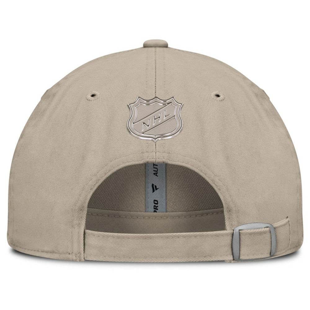 New Jersey Devils - Fanatics Authentic Pro Road Adjustable Hat Tan