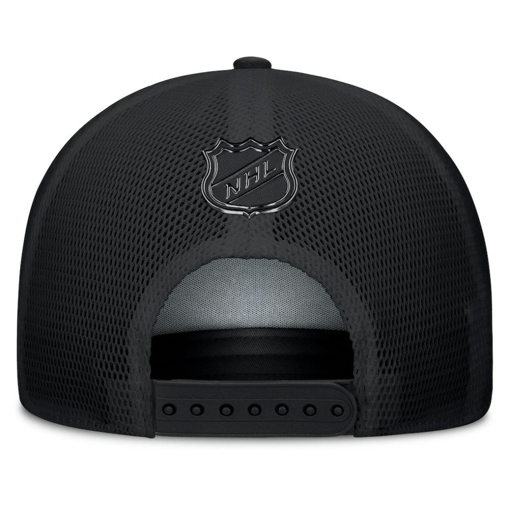 Boston Bruins Fanatics Authentic Pro Road Team Code Trucker Adjustable Hat Black
