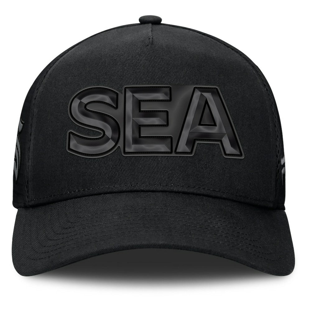 Seattle Kraken Fanatics Authentic Pro Road Team Code Trucker Adjustable Hat Black