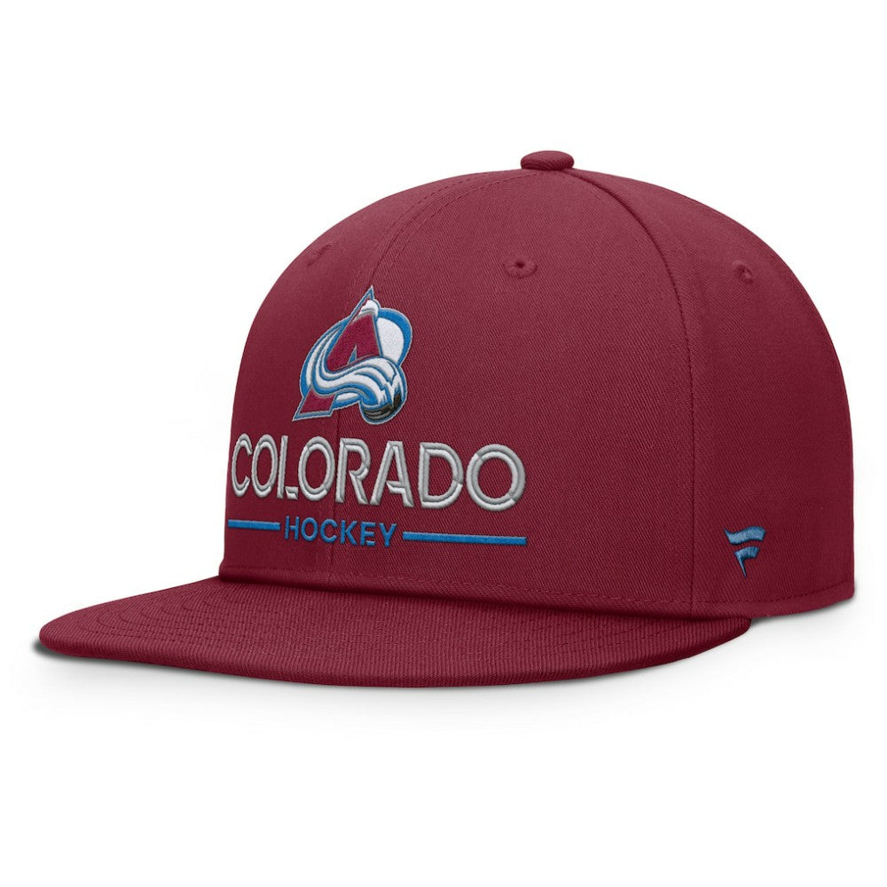 Colorado Avalanche - Fanatics Authentic Pro Rink Lockup Snapback Hat Burgundy