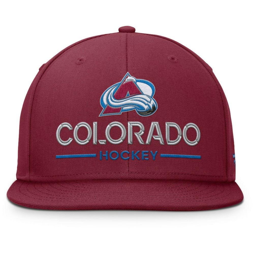 Colorado Avalanche - Fanatics Authentic Pro Rink Lockup Snapback Hat Burgundy