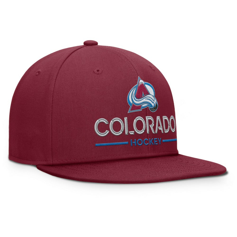 Colorado Avalanche - Fanatics Authentic Pro Rink Lockup Snapback Hat Burgundy