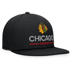 Chicago Blackhawks Fanatics Authentic Pro Rink Lockup Snapback Hat Black