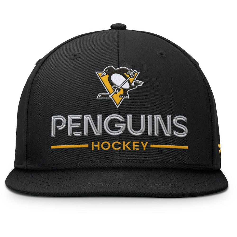 Pittsburgh Penguins Fanatics Authentic Pro Rink Lockup Snapback Hat Black