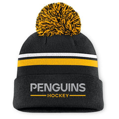 Pittsburgh Penguins Fanatics Women's Authentic Pro Rink Cuffed Knit Hat with Pom Black
