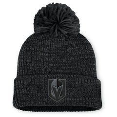 Vegas Golden Knights Fanatics Women's Authentic Pro Road Cuffed Knit Hat with Pom Black