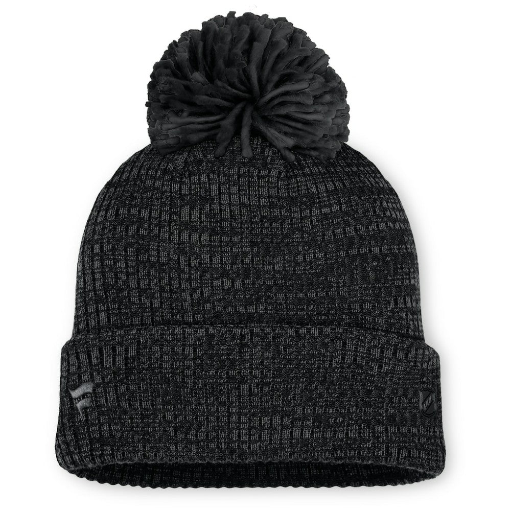 Vegas Golden Knights Fanatics Women's Authentic Pro Road Cuffed Knit Hat with Pom Black