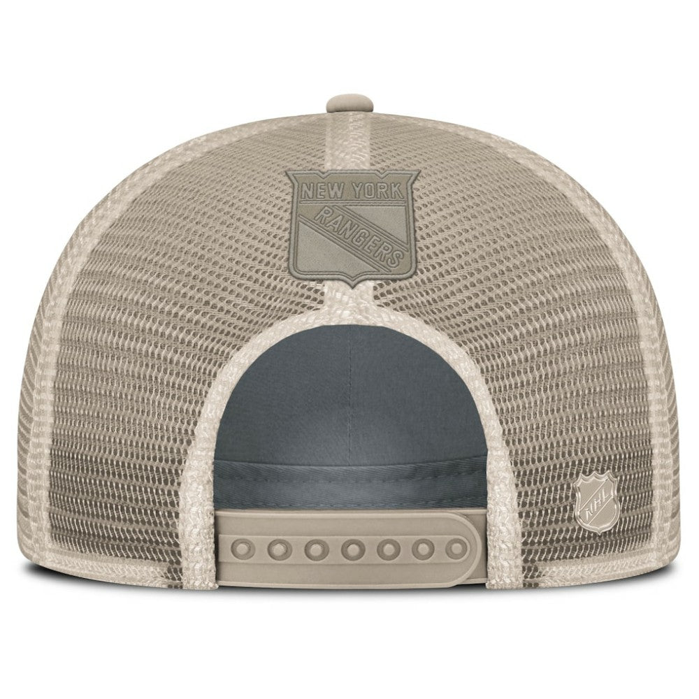 New York Rangers Fanatics Women's Authentic Pro Road Trucker Adjustable Hat Tan