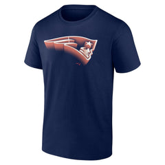 New England Patriots Chrome Dimension T-Shirt Navy - NFL
