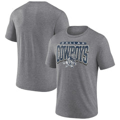 Dallas Cowboys Warped Block Tri-Blend T-Shirt Heather Gray - NFL