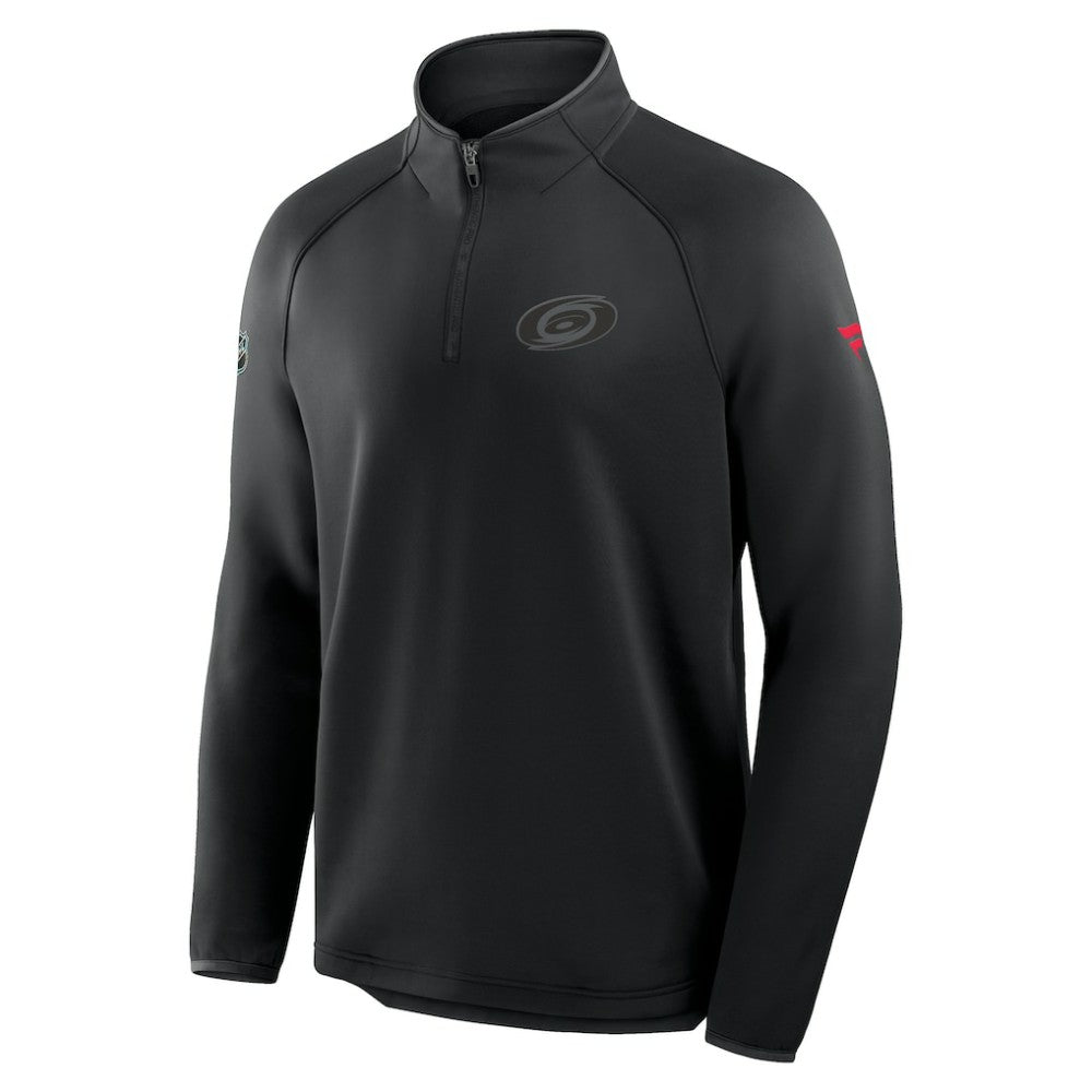 Carolina Hurricanes - Fanatics Authentic Pro Tonal Rink Raglan Quarter-Zip Pullover Black