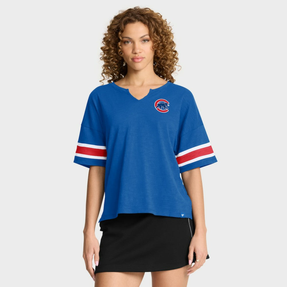 Chicago Cubs Fanatics Women's Curl Route T-Shirt for sale
