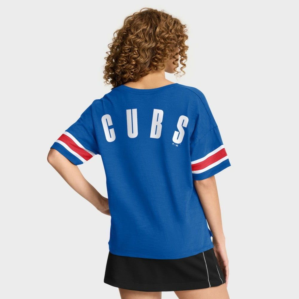 Chicago Cubs Fanatics Women's Curl Route T-Shirt for sale