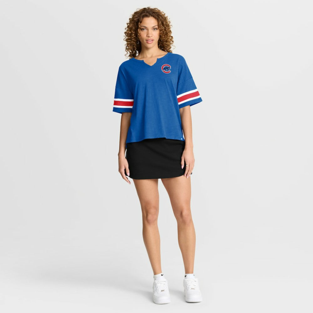 Chicago Cubs Fanatics Women's Curl Route T-Shirt for sale