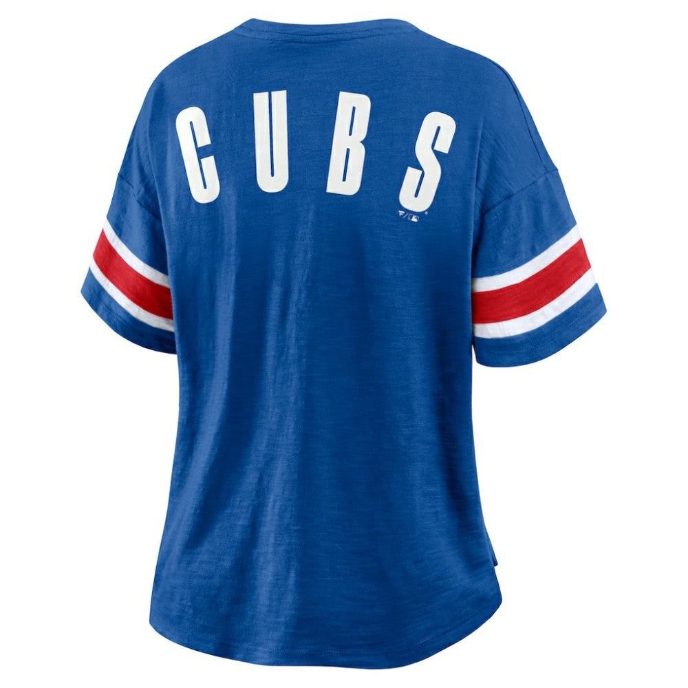 Chicago Cubs Fanatics Women's Curl Route T-Shirt for sale