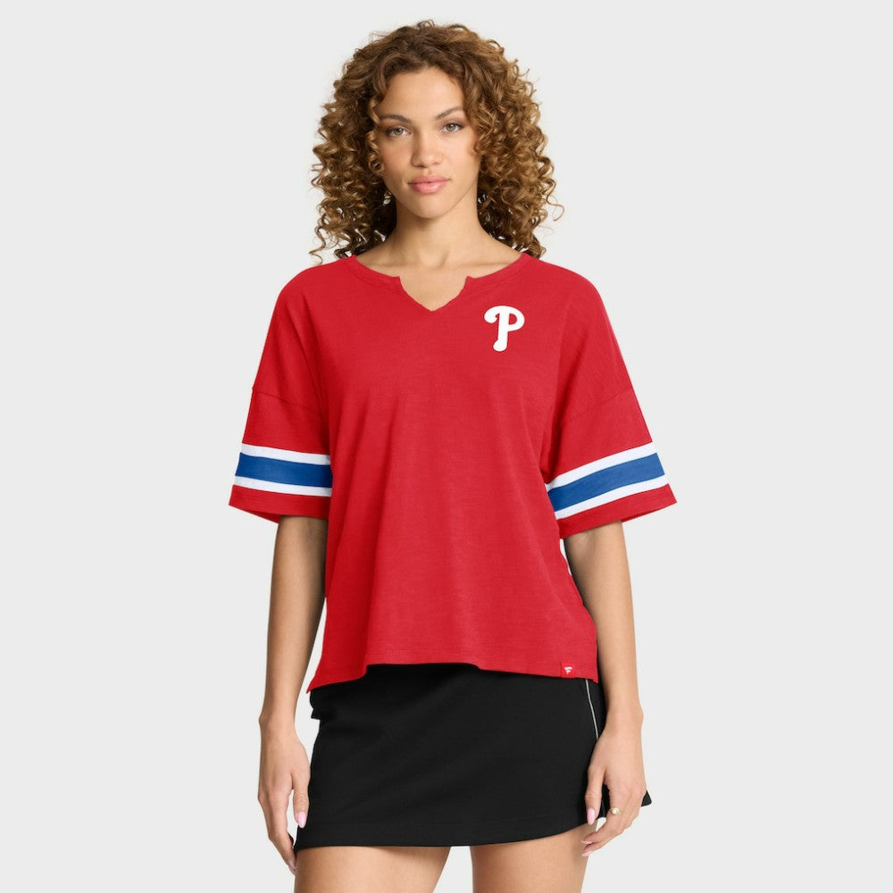 Philadelphia Phillies Fanatics Women's Curl Route T-Shirt Sale