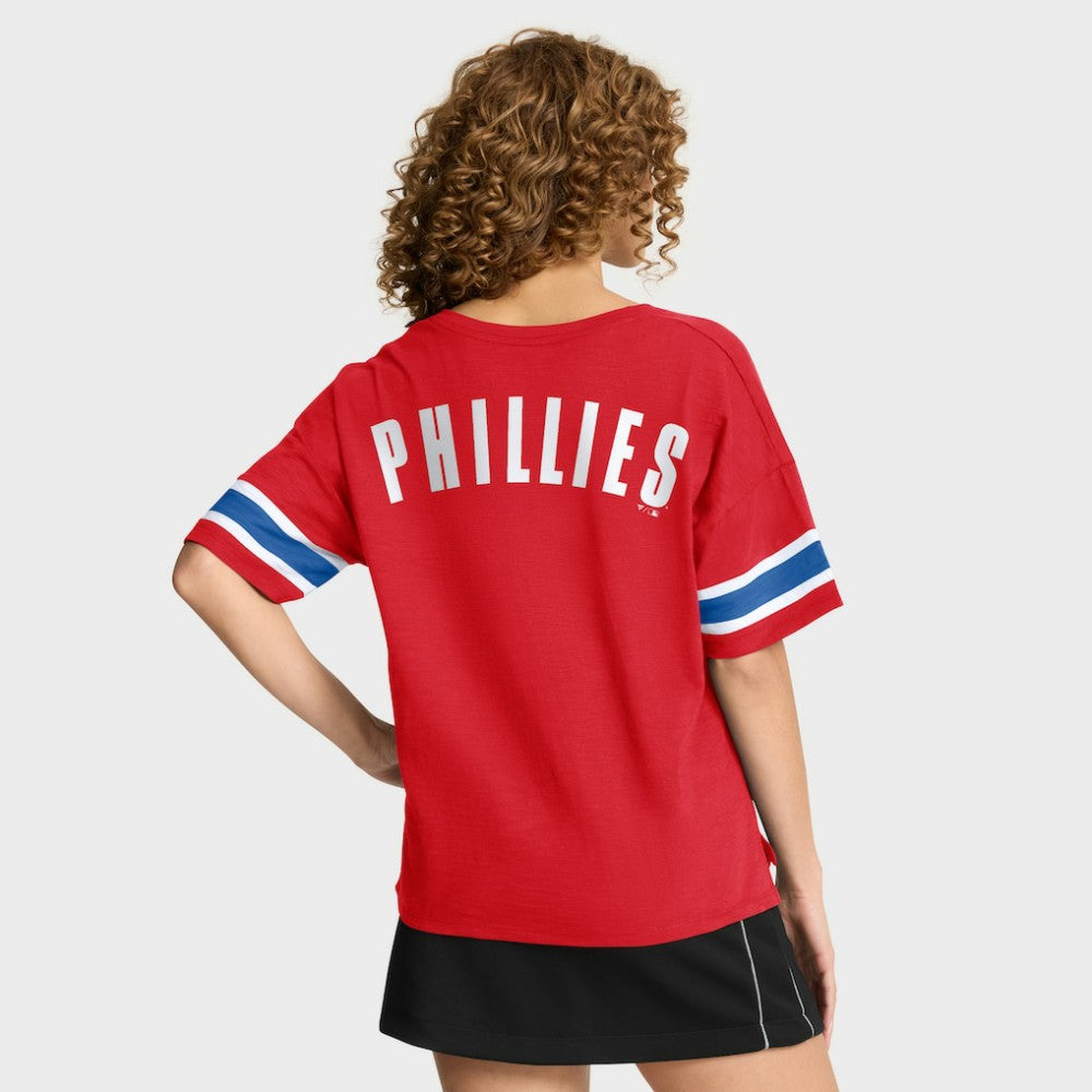 Philadelphia Phillies Fanatics Women's Curl Route T-Shirt Sale