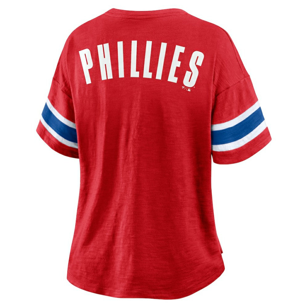 Philadelphia Phillies Fanatics Women's Curl Route T-Shirt Sale