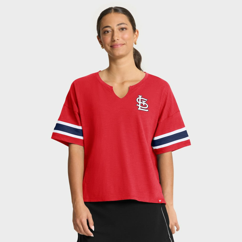 St. Louis Cardinals Fanatics Women's Curl Route T-Shirt Clearance