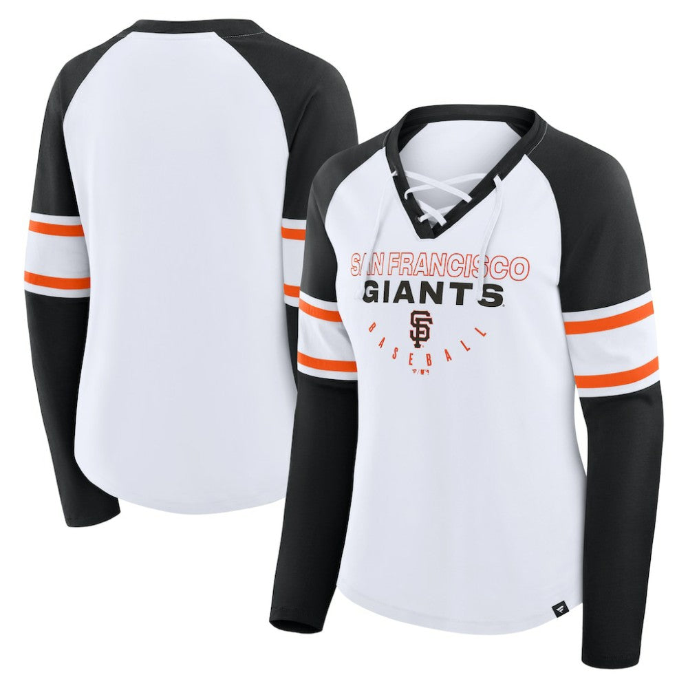 San Francisco Giants Fanatics Women's Blitz Package Raglan Lace-Up V-Neck Long Sleeve T-Shirt Near Me