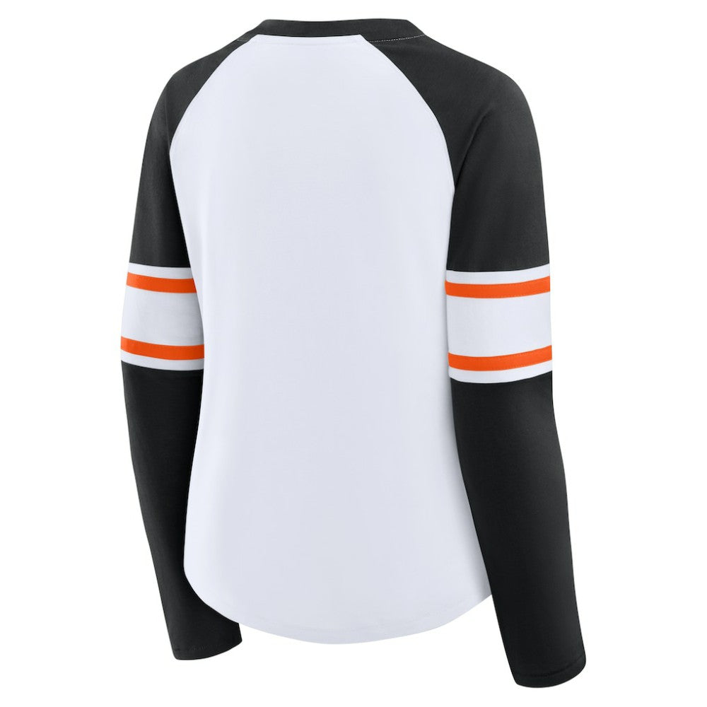 Baltimore Orioles Fanatics Women's Blitz Package Raglan Lace-Up V-Neck Long Sleeve T-Shirt Clearance