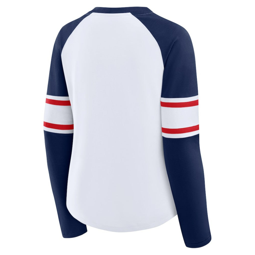 Atlanta Braves Fanatics Women's Blitz Package Raglan Lace-Up V-Neck Long Sleeve T-Shirt discount
