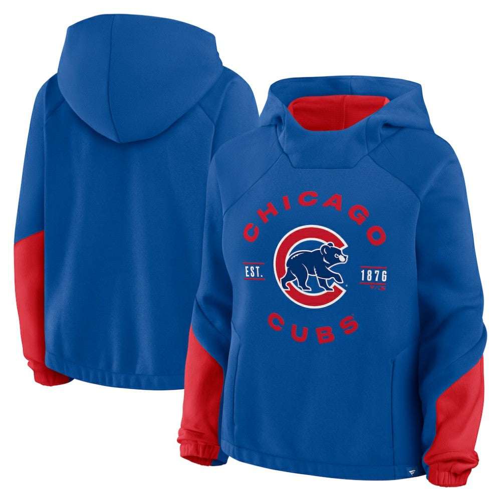 Chicago Cubs Fanatics Women's Oversized Time to Win Pullover Hoodie On Sale