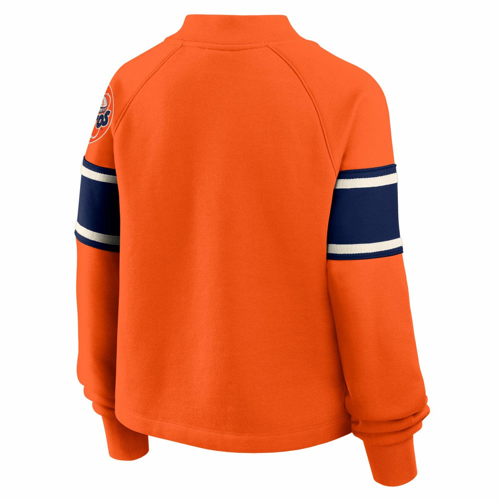 Houston Astros Fanatics Women's Oversized Toss Sweep Raglan Pullover Sweatshirt Online