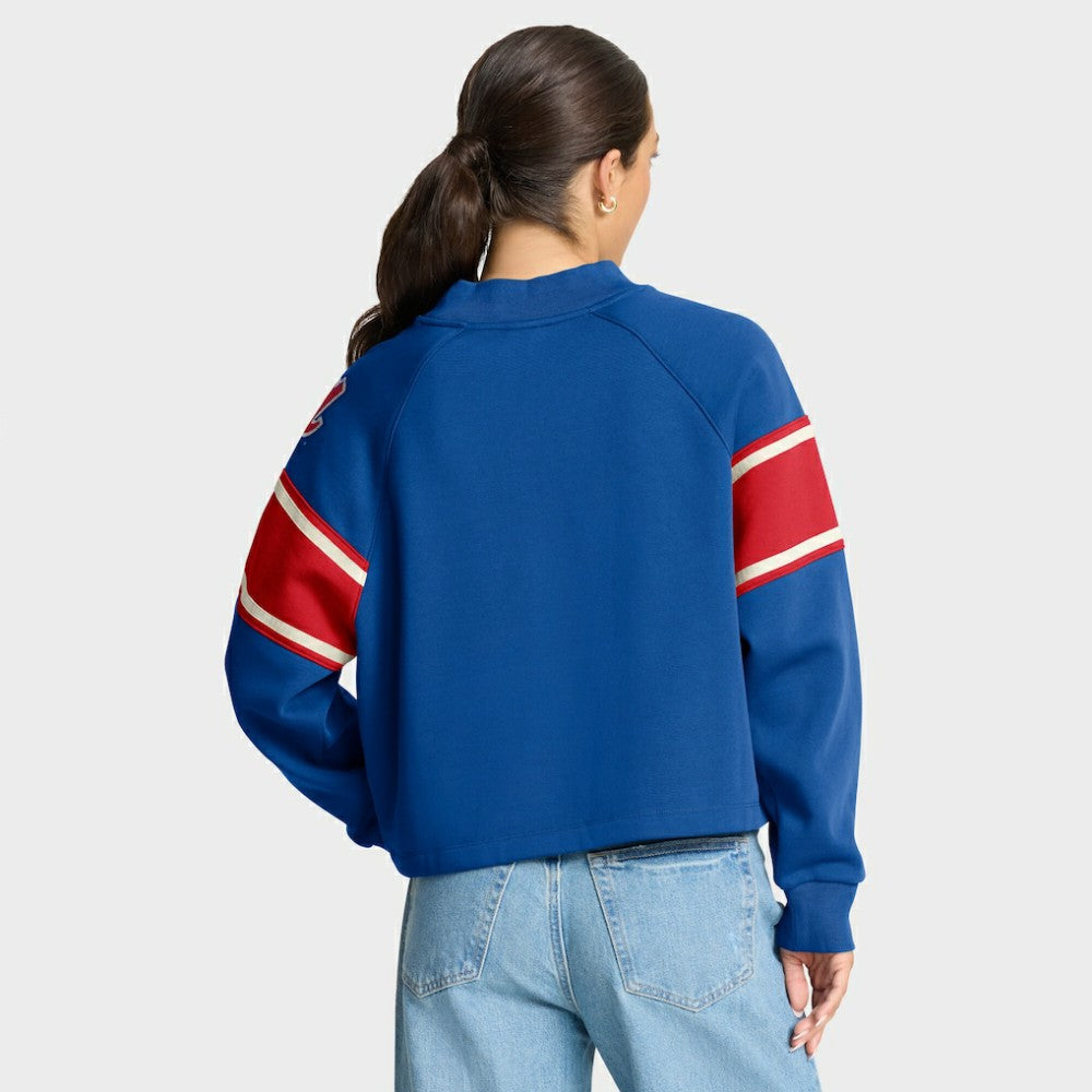 Atlanta Braves Fanatics Women's Oversized Toss Sweep Raglan Pullover Sweatshirt discount