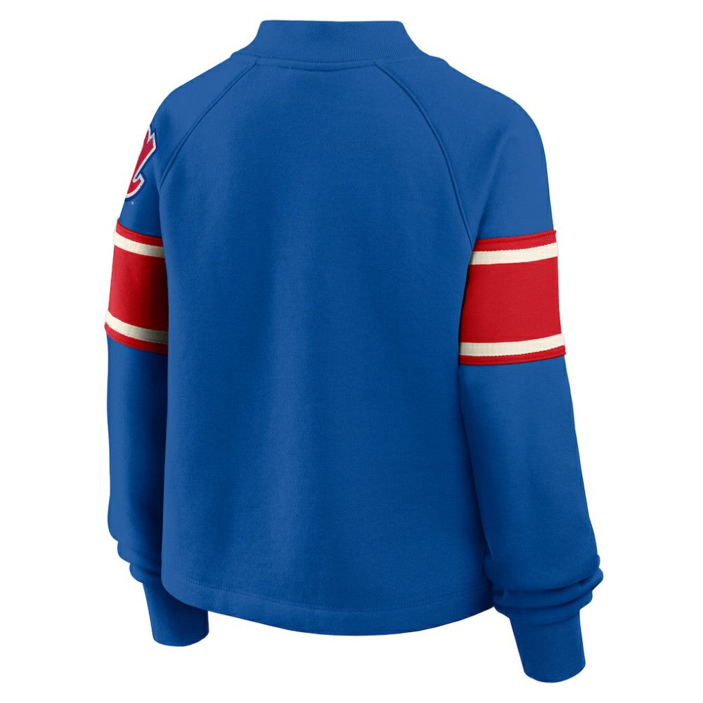 Atlanta Braves Fanatics Women's Oversized Toss Sweep Raglan Pullover Sweatshirt discount