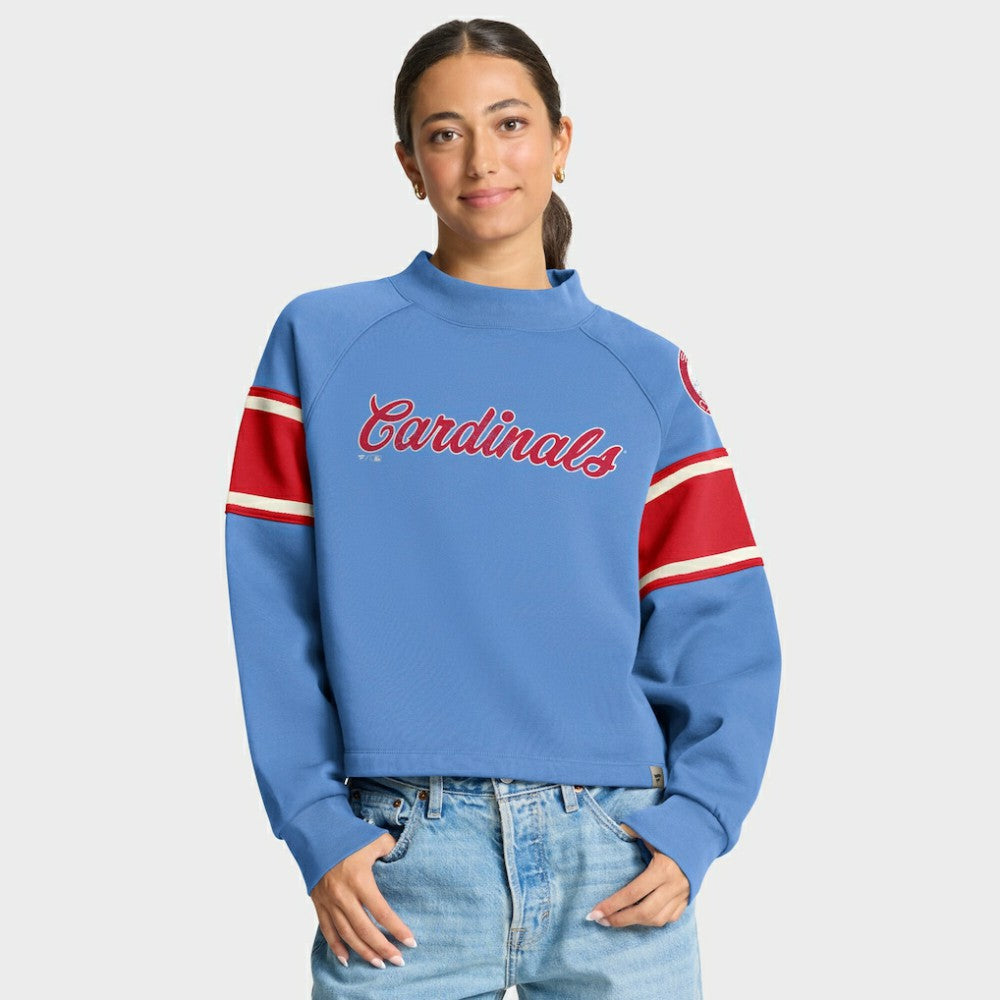 St. Louis Cardinals Fanatics Women's Oversized Toss Sweep Raglan Pullover Sweatshirt Lifestyle