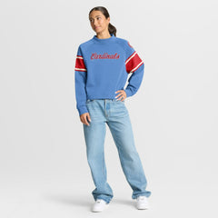 St. Louis Cardinals Fanatics Women's Oversized Toss Sweep Raglan Pullover Sweatshirt Lifestyle